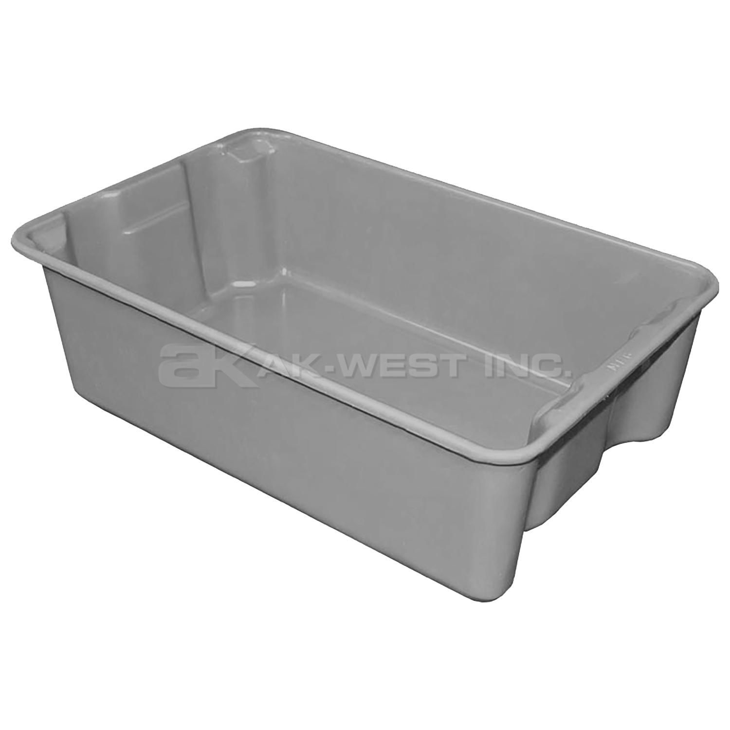 Grey, 19-3/4"L x 12-1/2"W x 6"H, Fiberglass Reinforced Stack and Nest Container