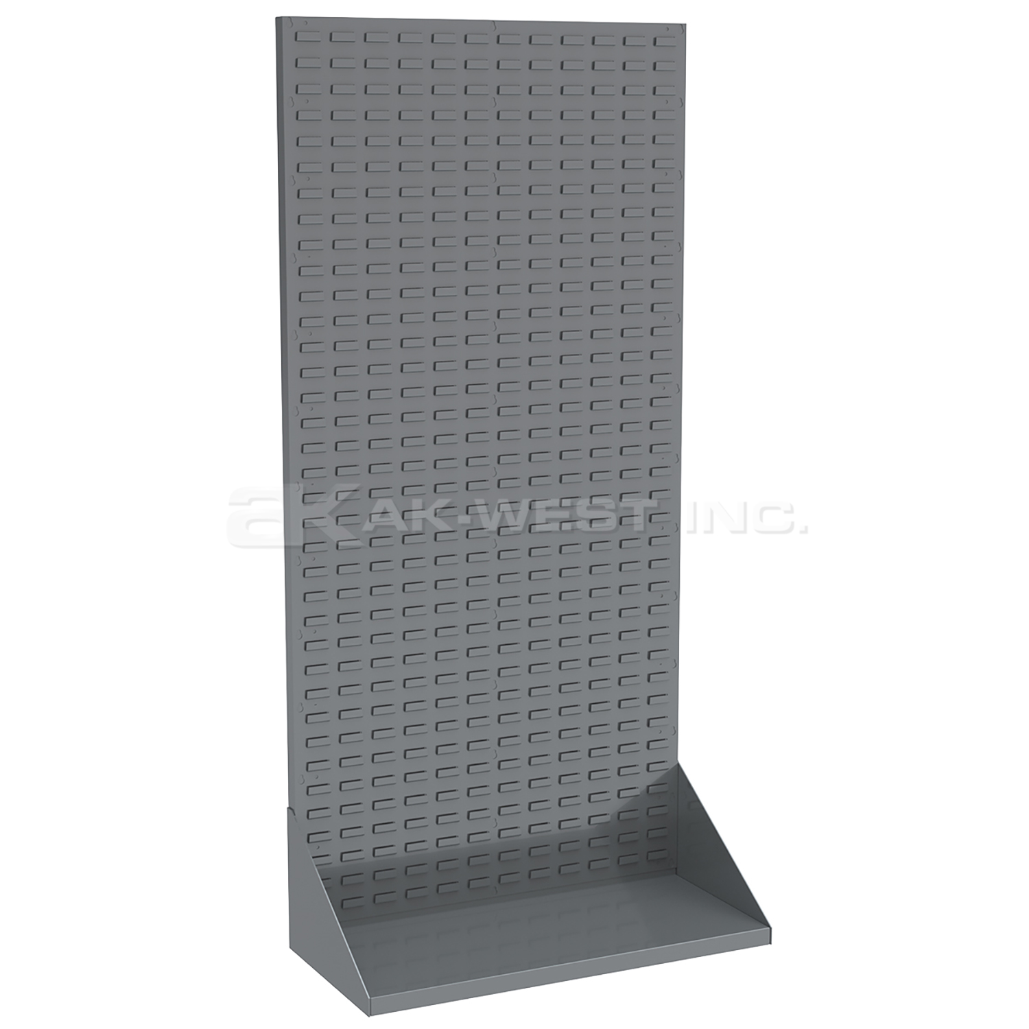 Grey, 35-3/4" x 75-1/8" Single Sided Louvered Floor Rack