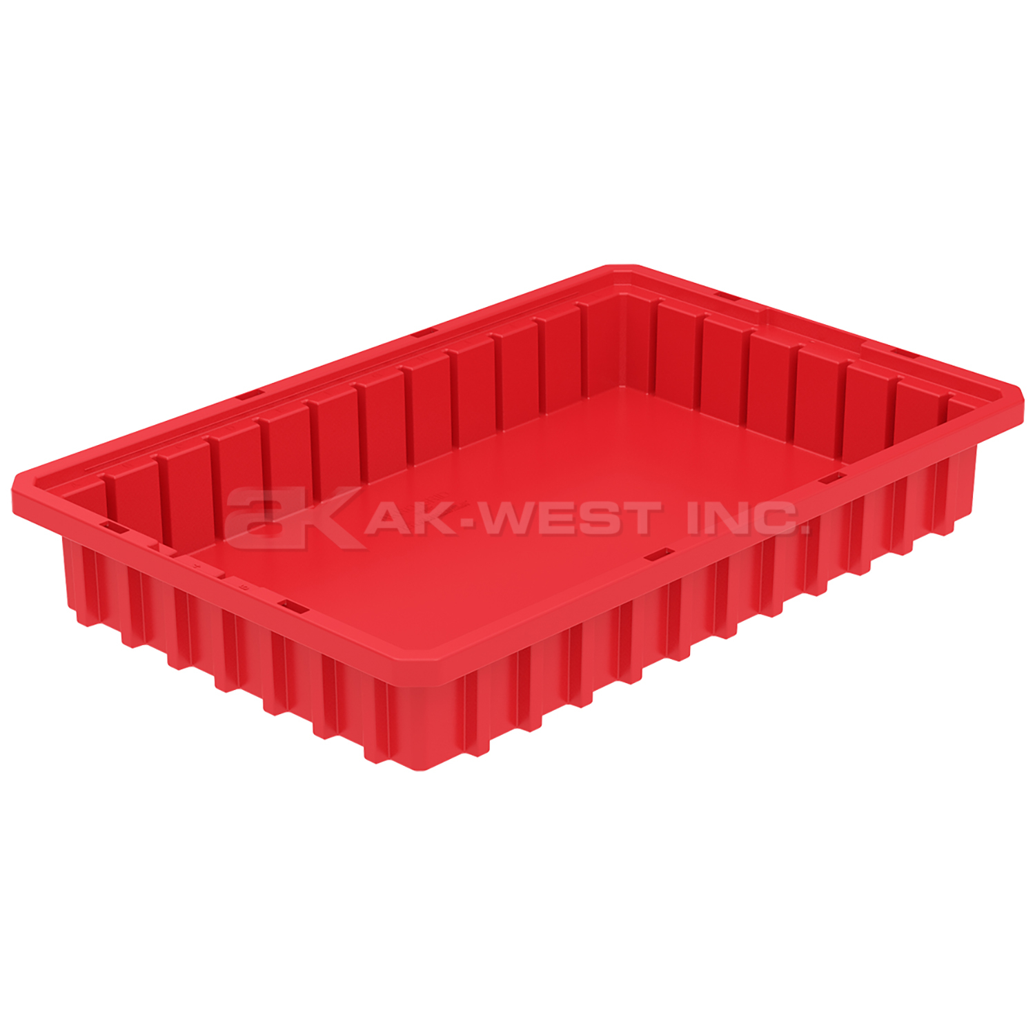 Red, 16-1/2" x 10-7/8" x 2-1/2" Dividable Grid Container (12 Per Carton)