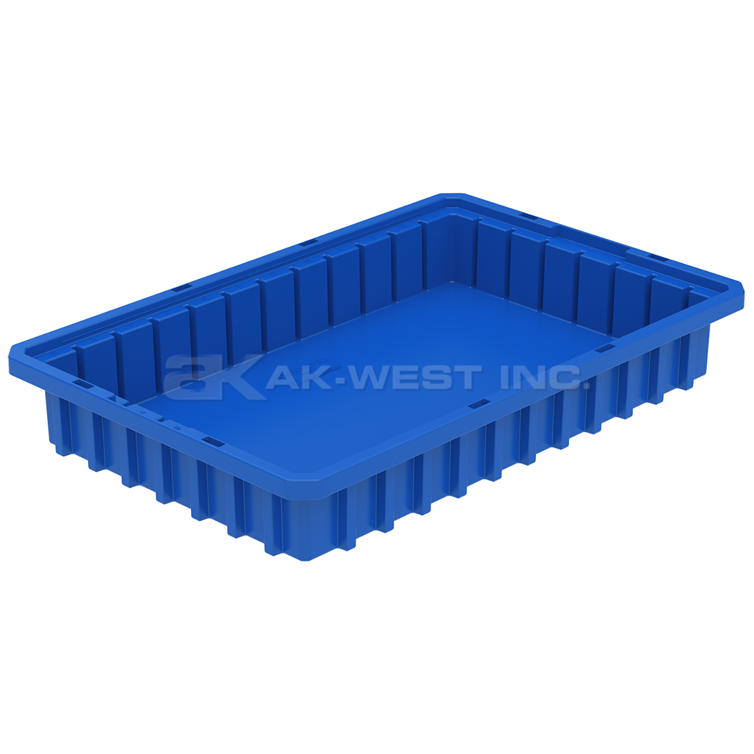 Blue, 16-1/2" x 10-7/8" x 2-1/2" Dividable Grid Container (12 Per Carton)