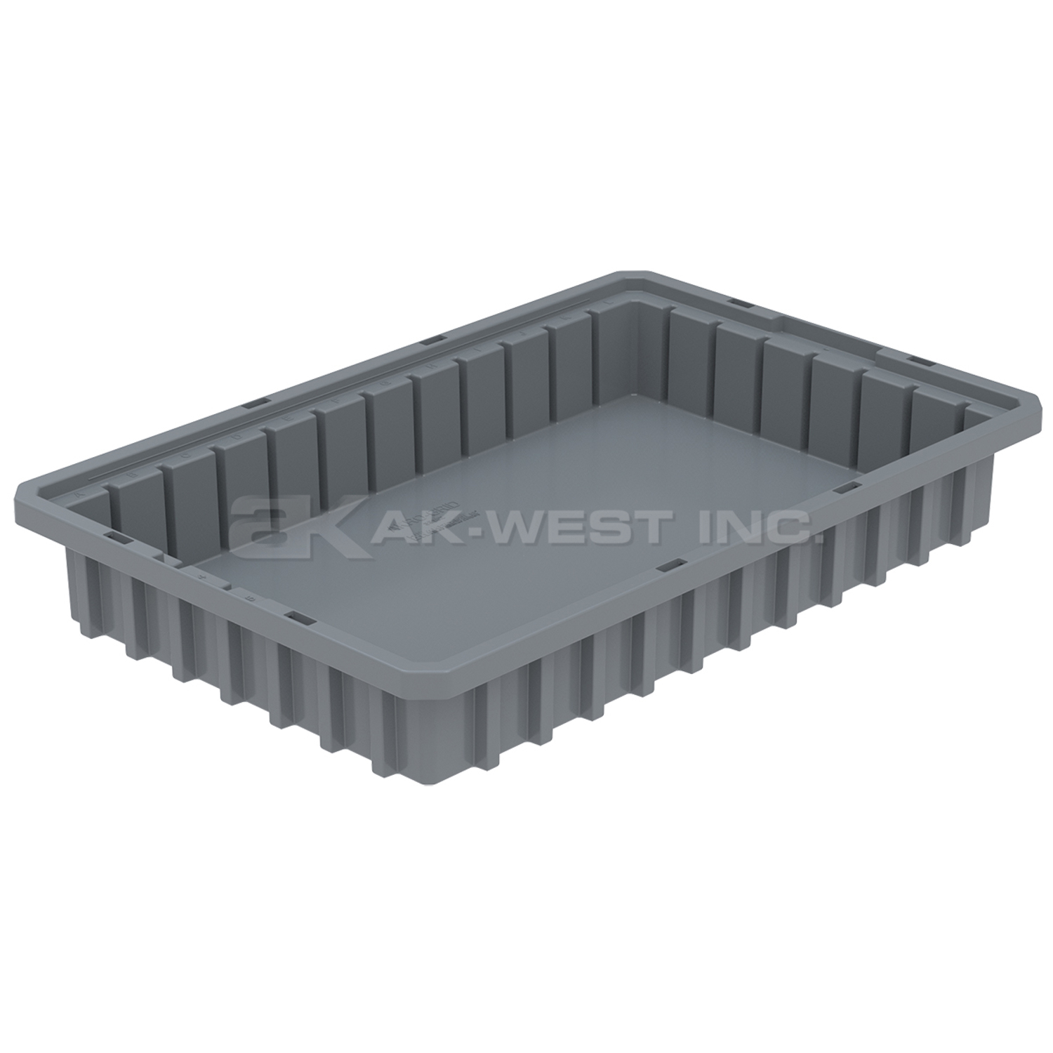 Grey, 16-1/2" x 10-7/8" x 2-1/2" Dividable Grid Container (12 Per Carton)