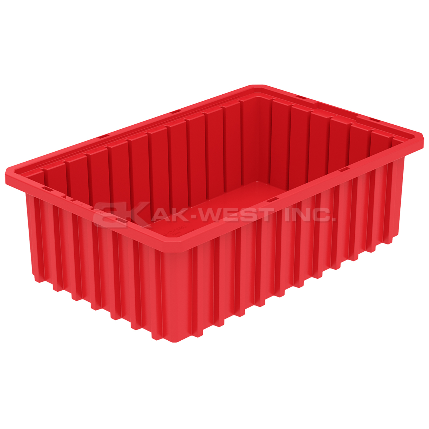 Red, 16-1/2" x 10-7/8" x 5" Dividable Grid Container (12 Per Carton)