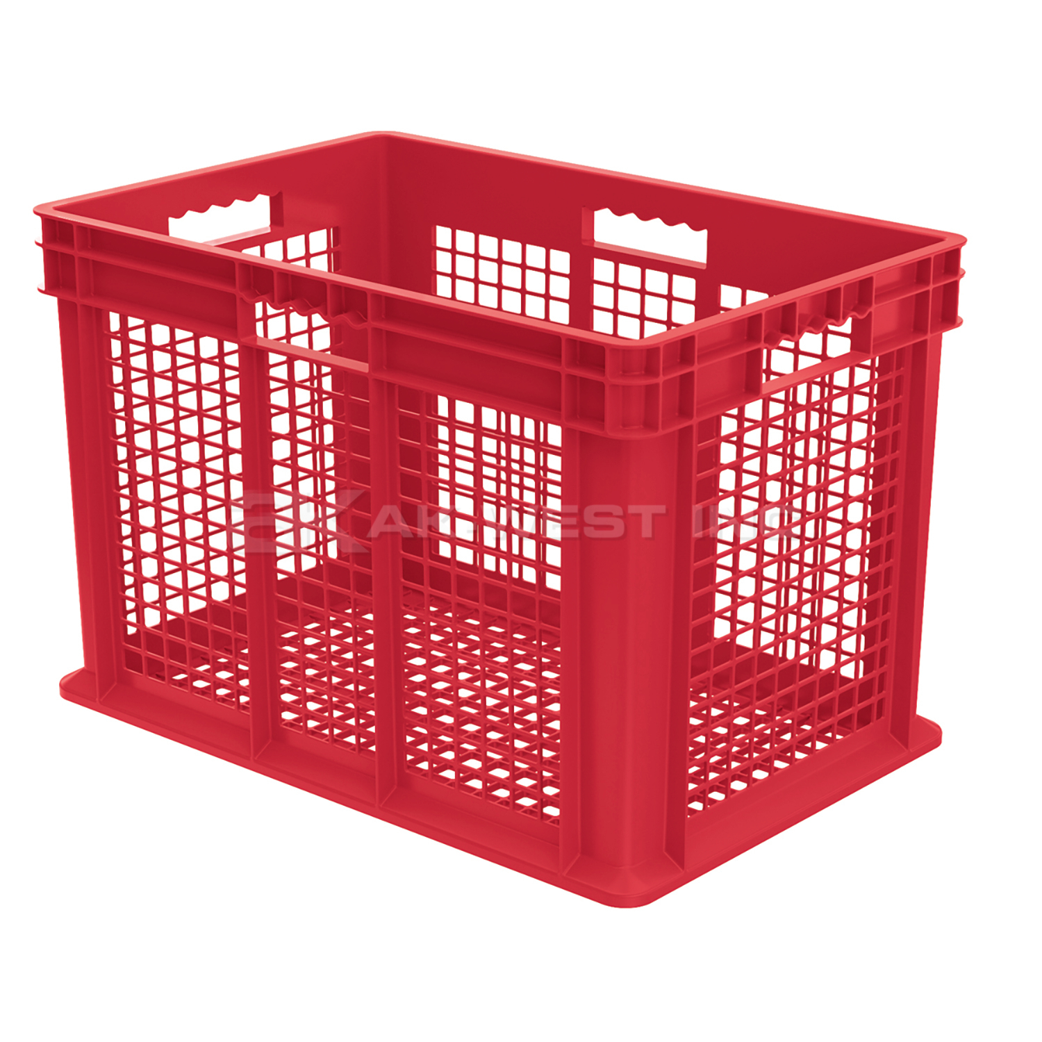 Red, 23-3/4" x 15-3/4" x 16-1/8", Vented Side and Base, Straight Wall Container (2 Per Carton)
