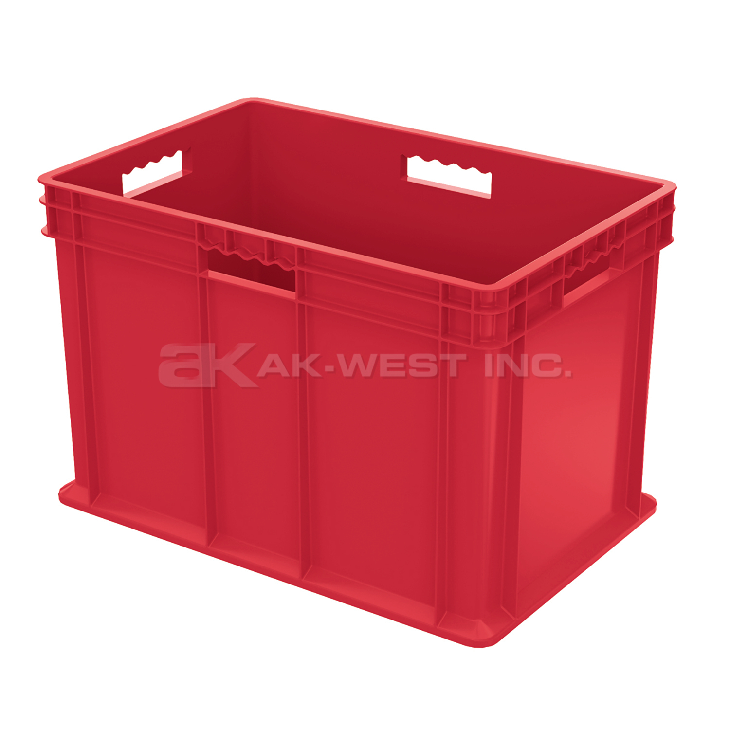 Red, 23-3/4" x 15-3/4" x 16-1/8", Solid Side and Base, Straight Wall Container (2 Per Carton)