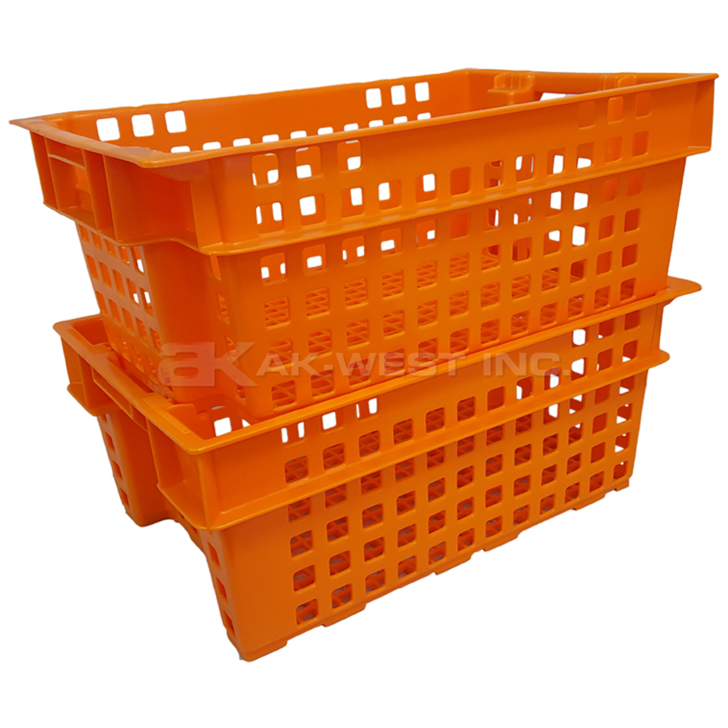 Orange, 24" x 16" x 9", Vented Stack and Nest Container, AC11037
