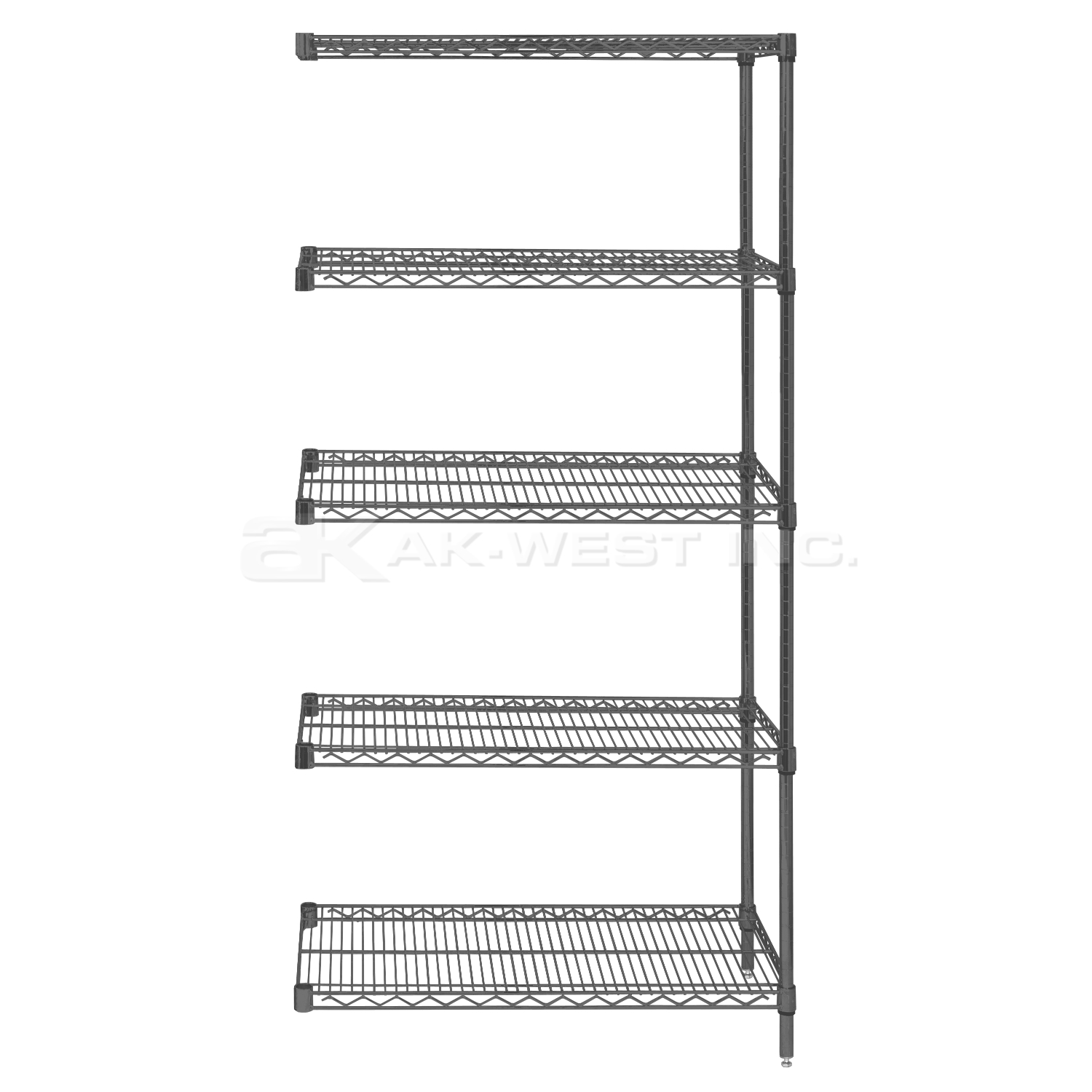 Grey, 18"D x 36"W x 54"H, 5 Shelf, Wire Shelving Adder Kit