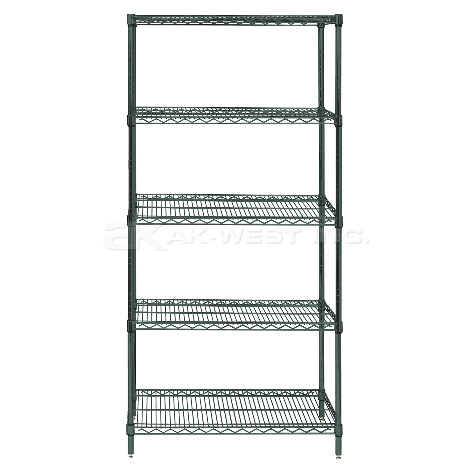 Grey, 12"D x 36"W x 74"H, 5 Shelf, Wire Shelving Starter Kit