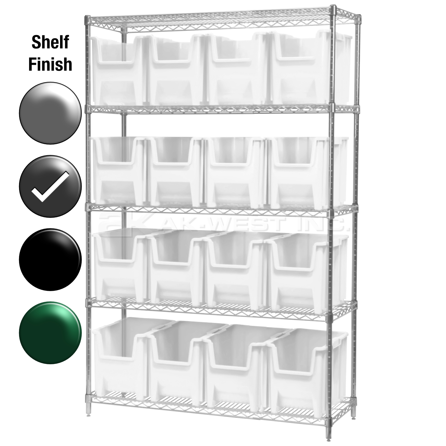 18"D x 48"W x 74"H Grey Epoxy Shelf w/ (5) Shelves and (16) 13014s