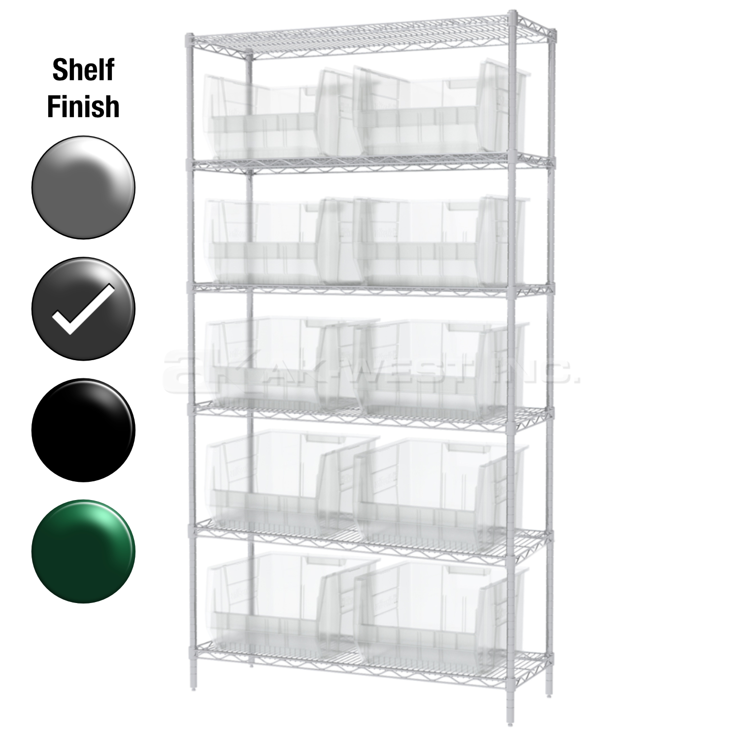 24"D x 36"W x 74"H Grey Epoxy Shelf w/ (6) Shelves and (10) 30288s