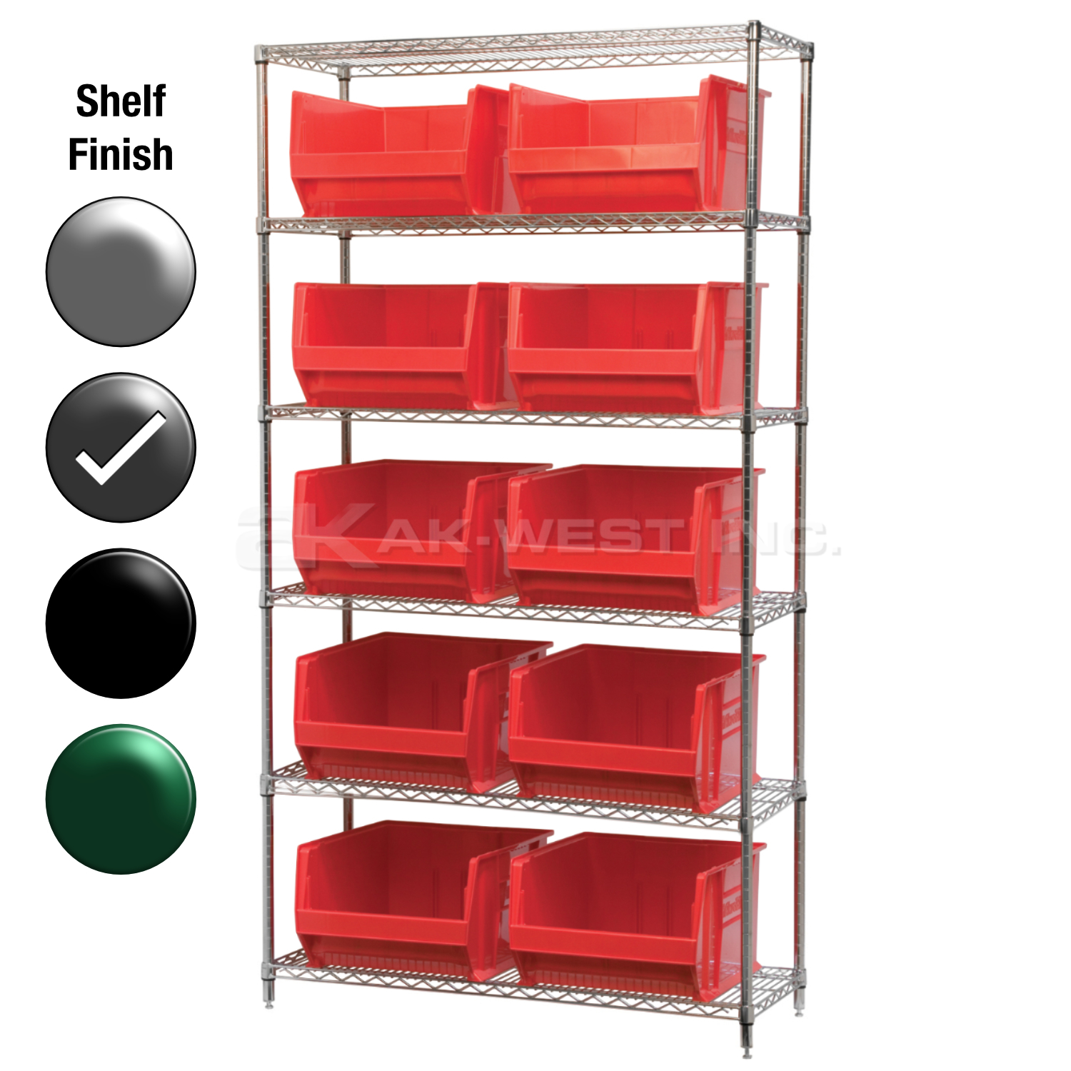 24"D x 36"W x 74"H Grey Epoxy Shelf w/ (6) Shelves and (10) 30288s