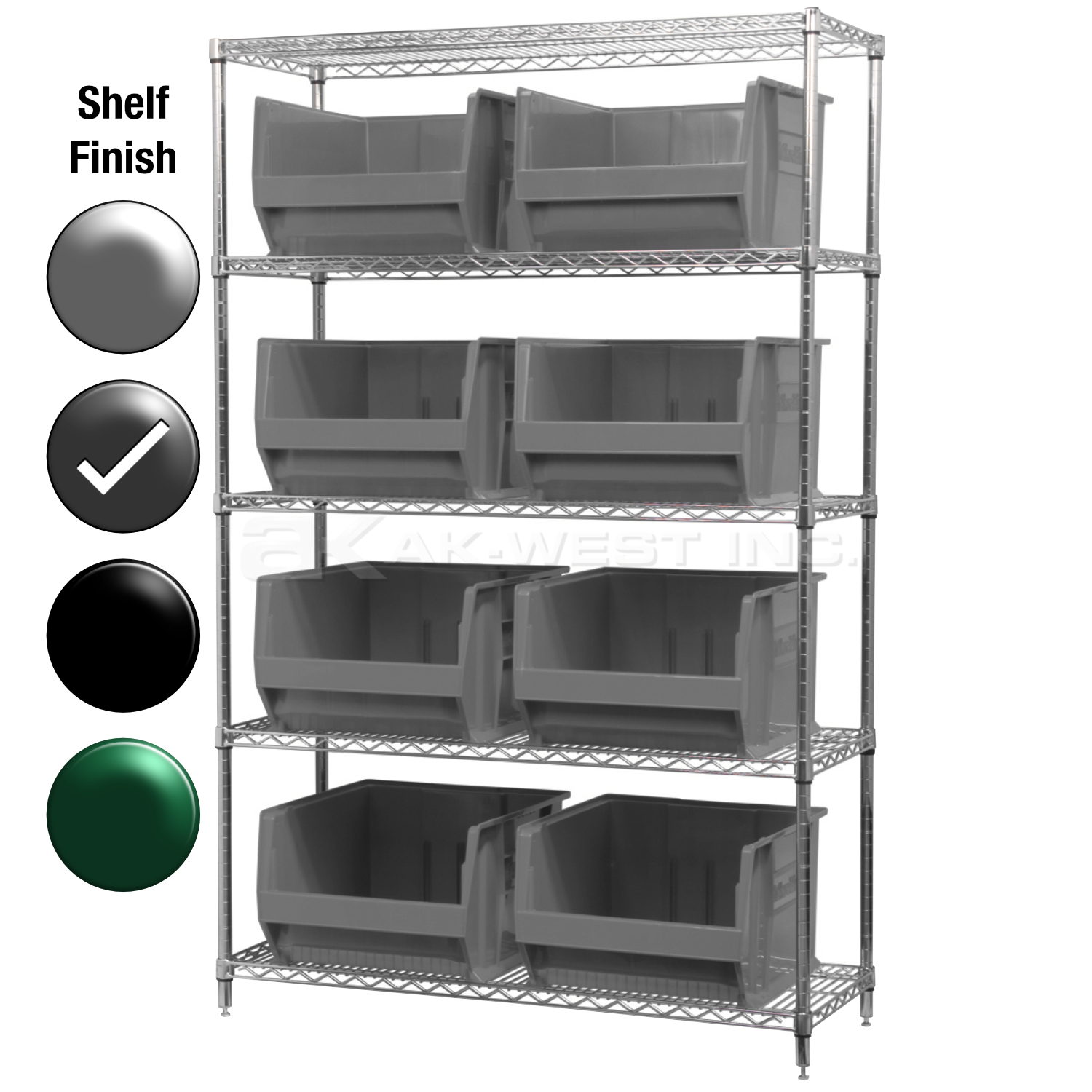 24"D x 48"W x 74"H Grey Epoxy Shelf w/ (5) Shelves and (8) 30283s