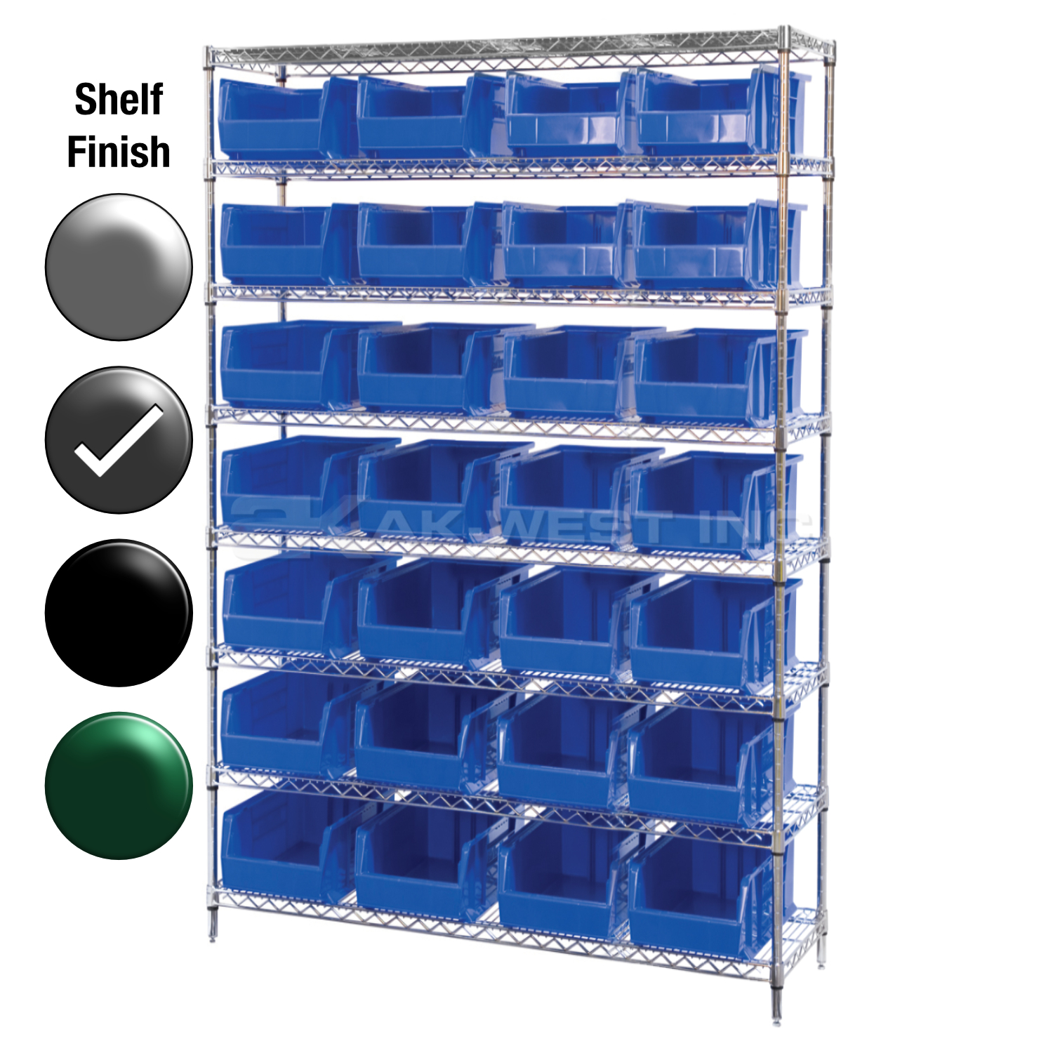 24"D x 48"W x 74"H Grey Epoxy Shelf w/ (8) Shelves and (28) 30286s