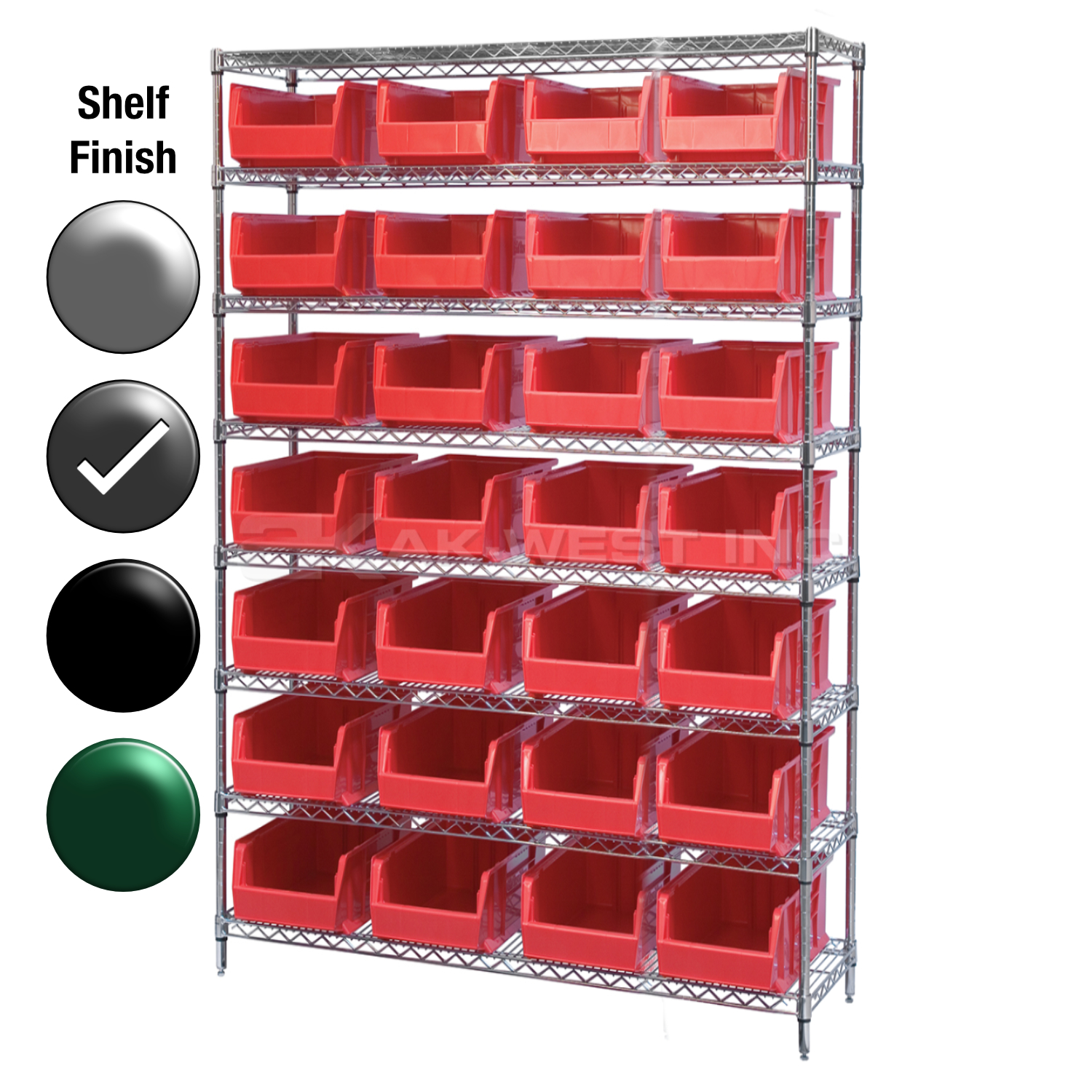 24"D x 48"W x 74"H Grey Epoxy Shelf w/ (8) Shelves and (28) 30286s