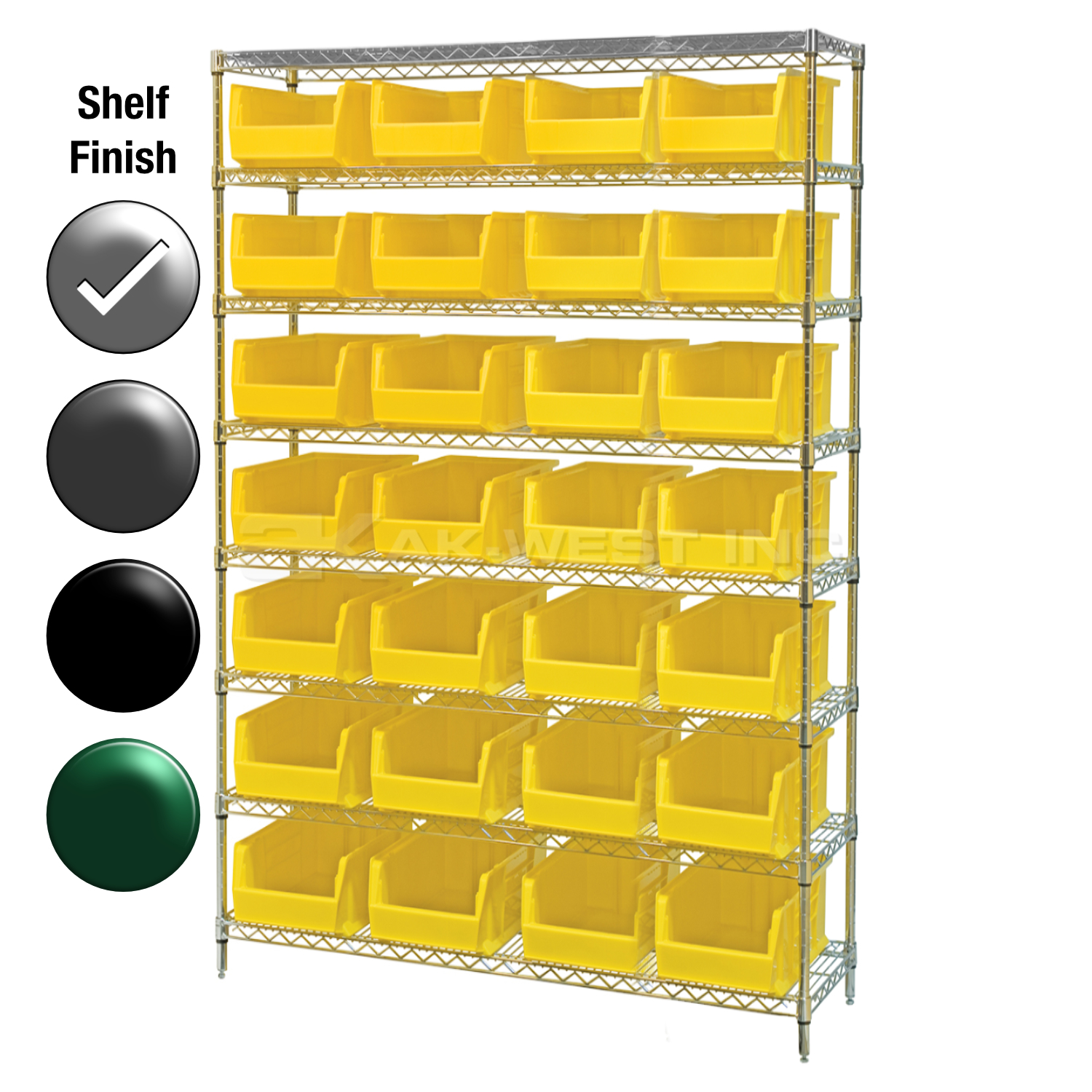 24"D x 48"W x 74"H Chrome Shelf w/ (8) Shelves and (28) 30286s