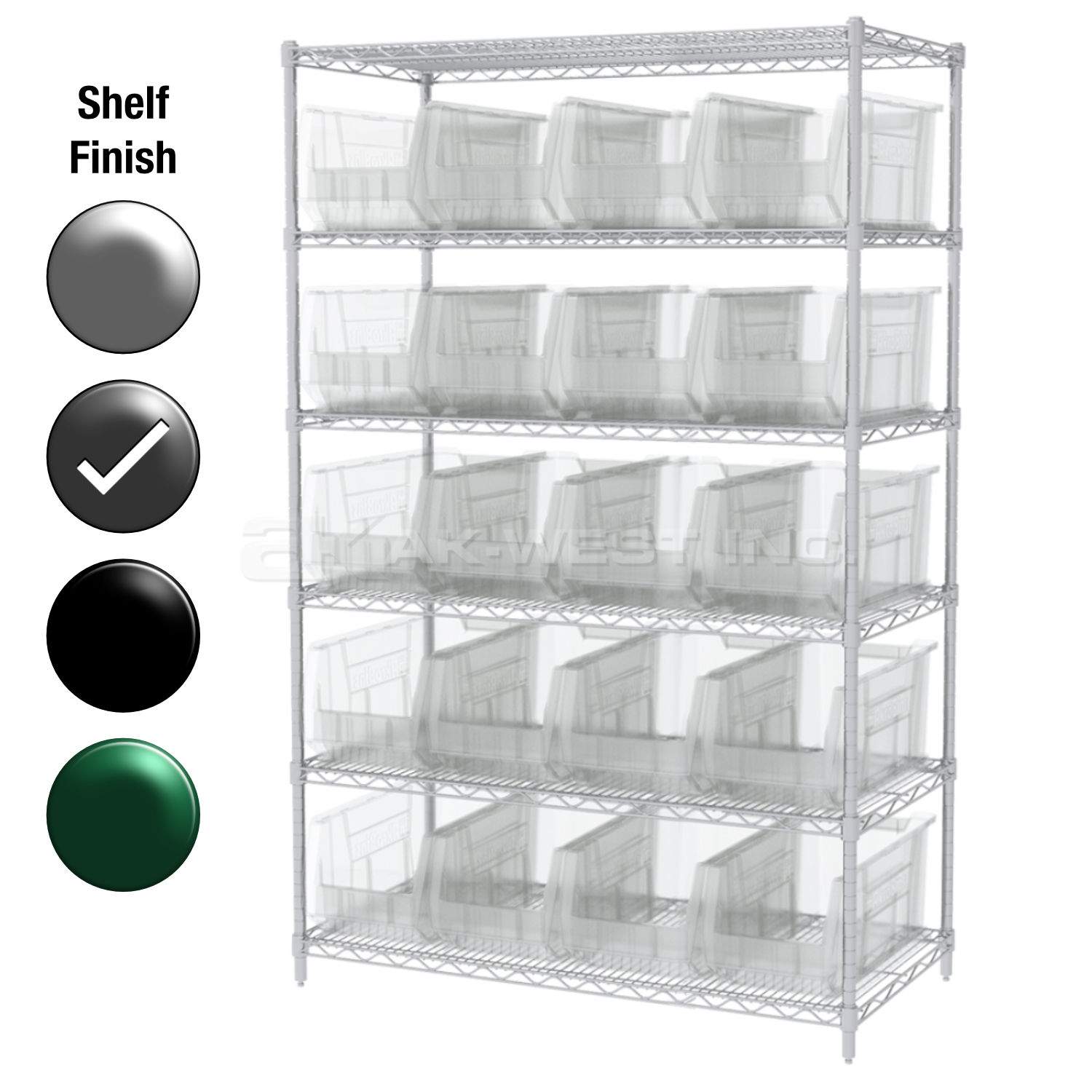 24"D x 48"W x 74"H Grey Epoxy Shelf w/ (6) Shelves and (20) 30287s