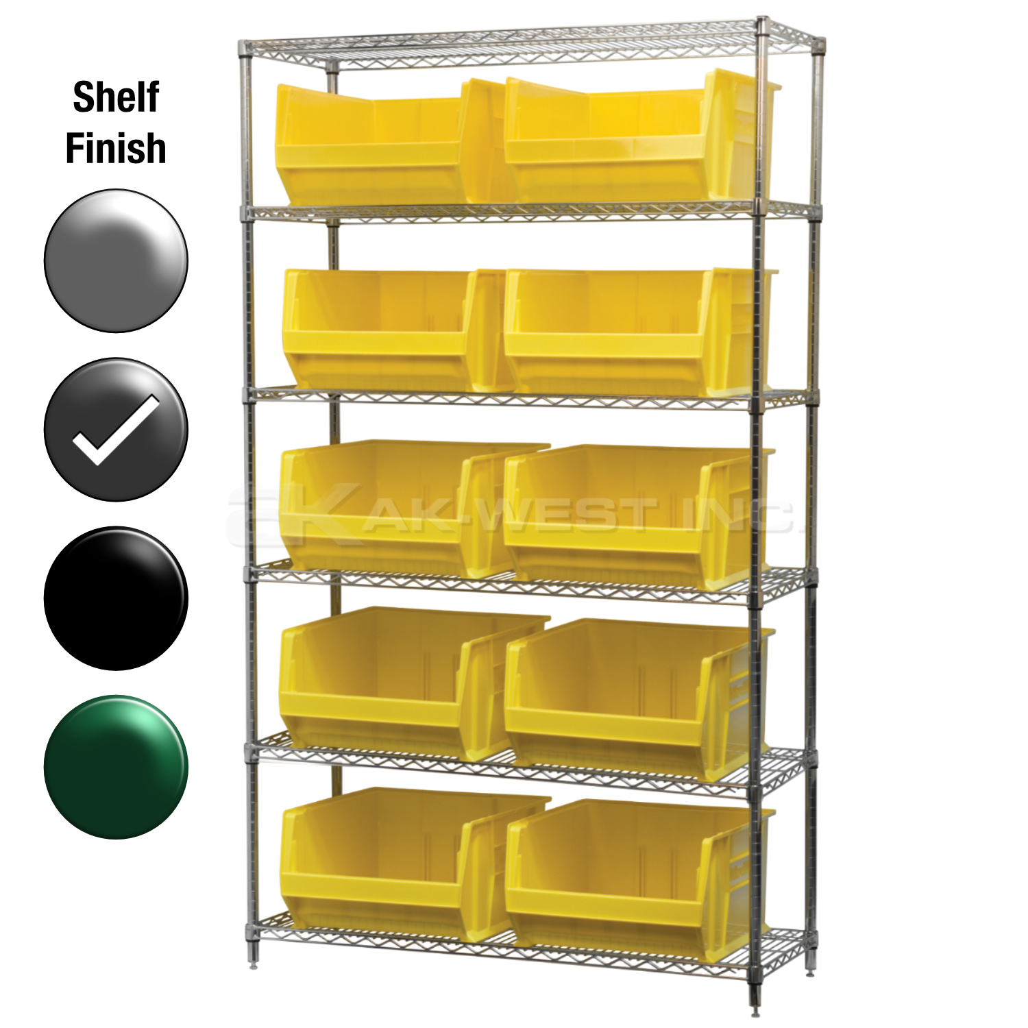 24"D x 48"W x 74"H Grey Epoxy Shelf w/ (6) Shelves and (10) 30288s