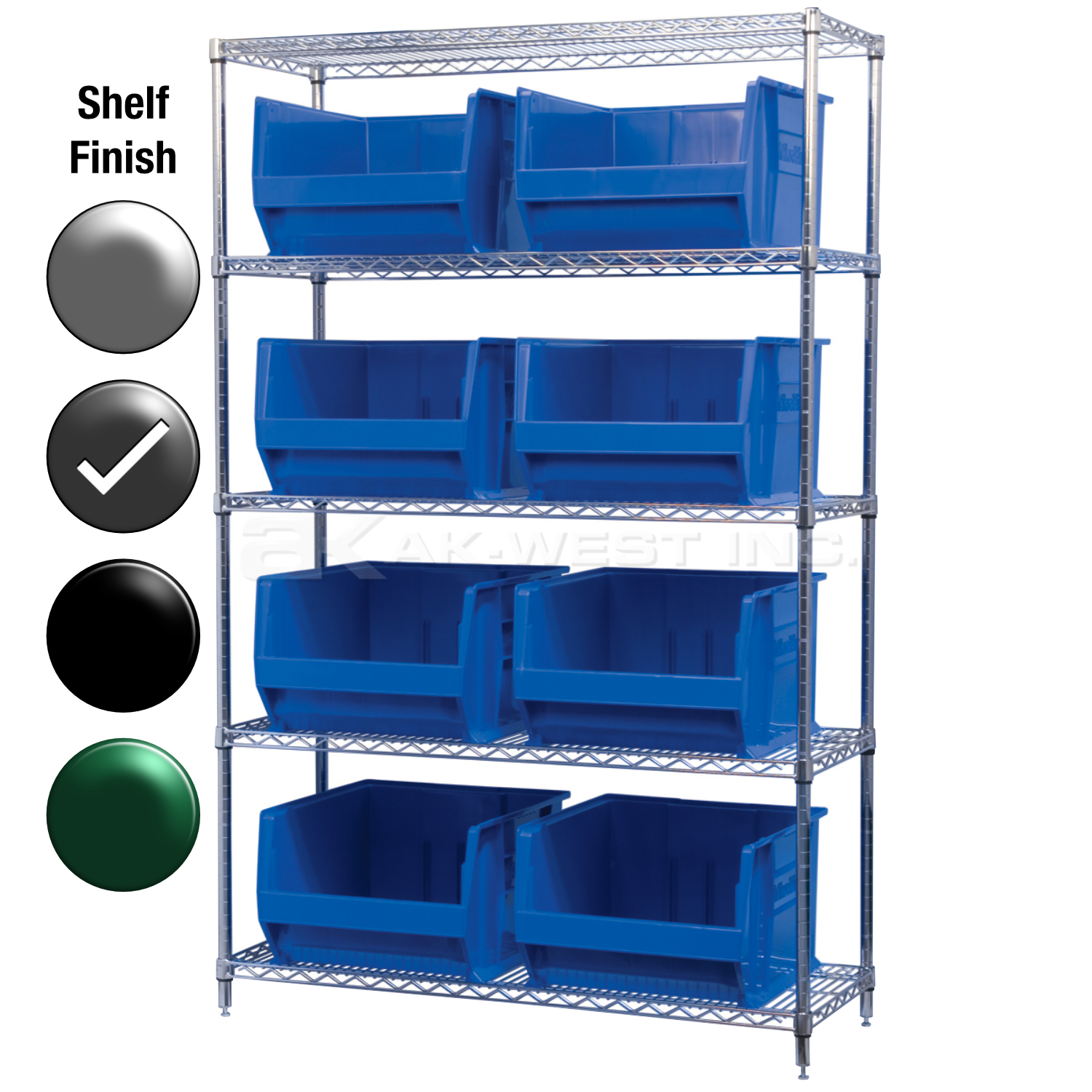 24"D x 48"W x 74"H Grey Epoxy Shelf w/ (5) Shelves and (8) 30289s