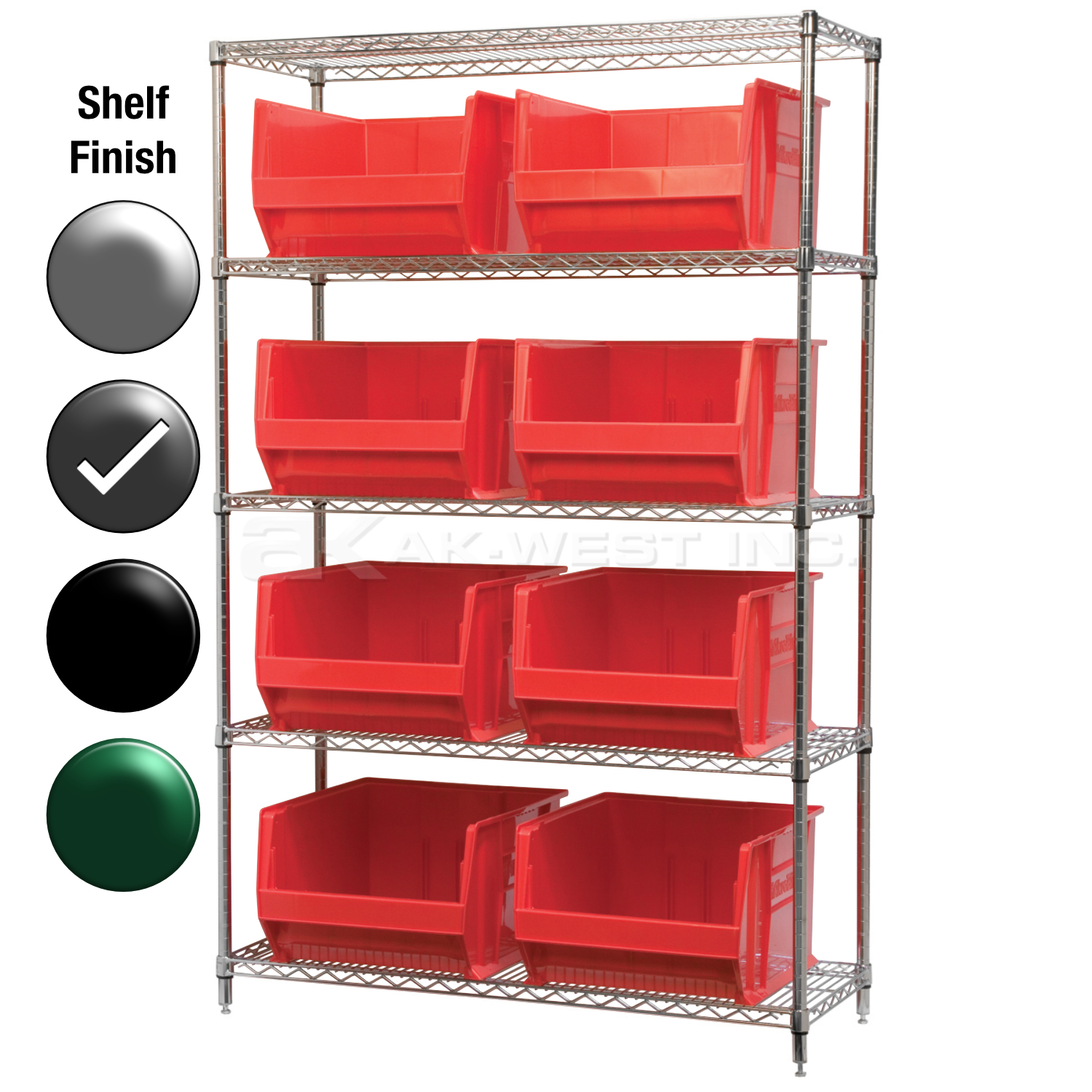 24"D x 48"W x 74"H Grey Epoxy Shelf w/ (5) Shelves and (8) 30289s