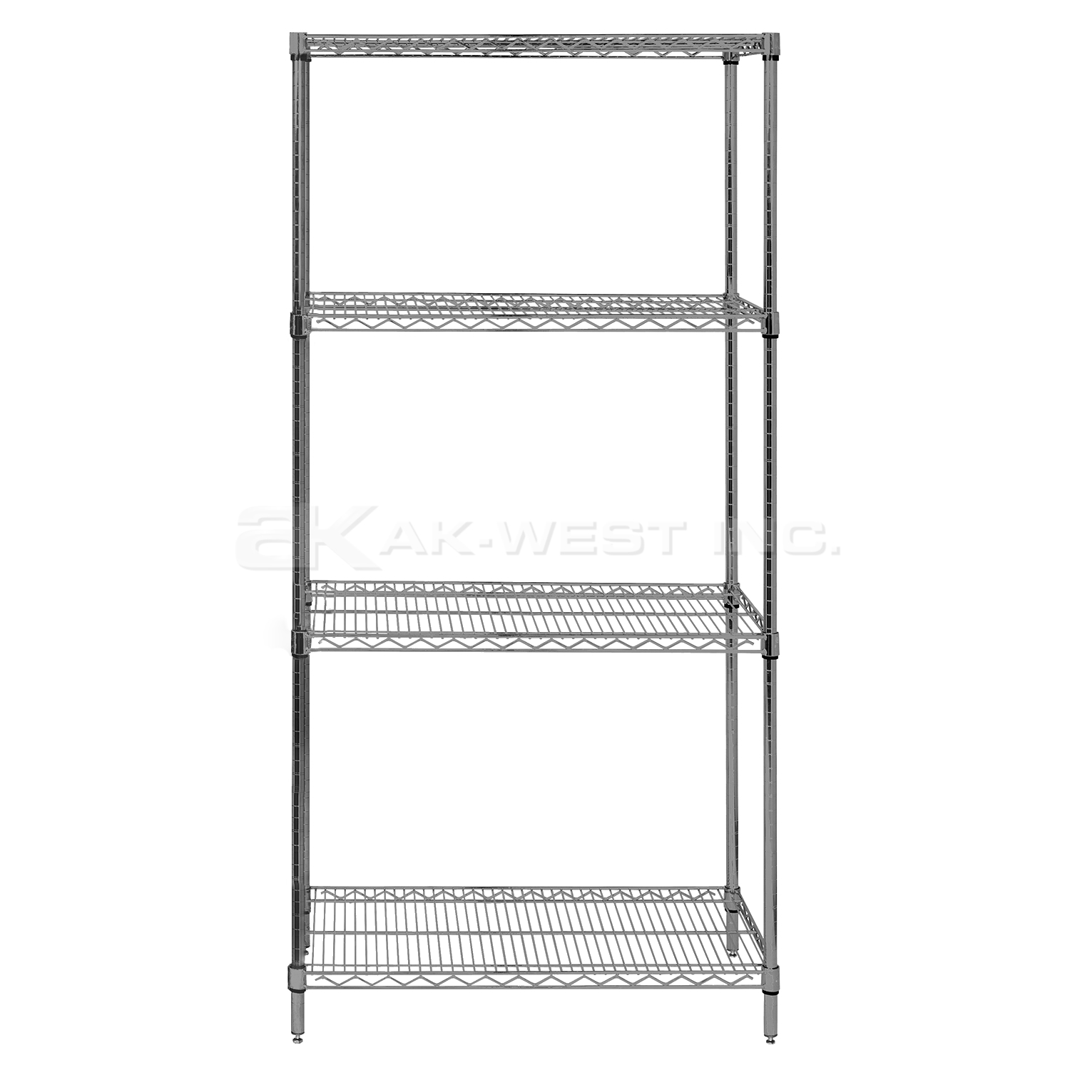 Grey, 18"D x 36"W x 86"H, 4 Shelf, Wire Shelving Starter Kit