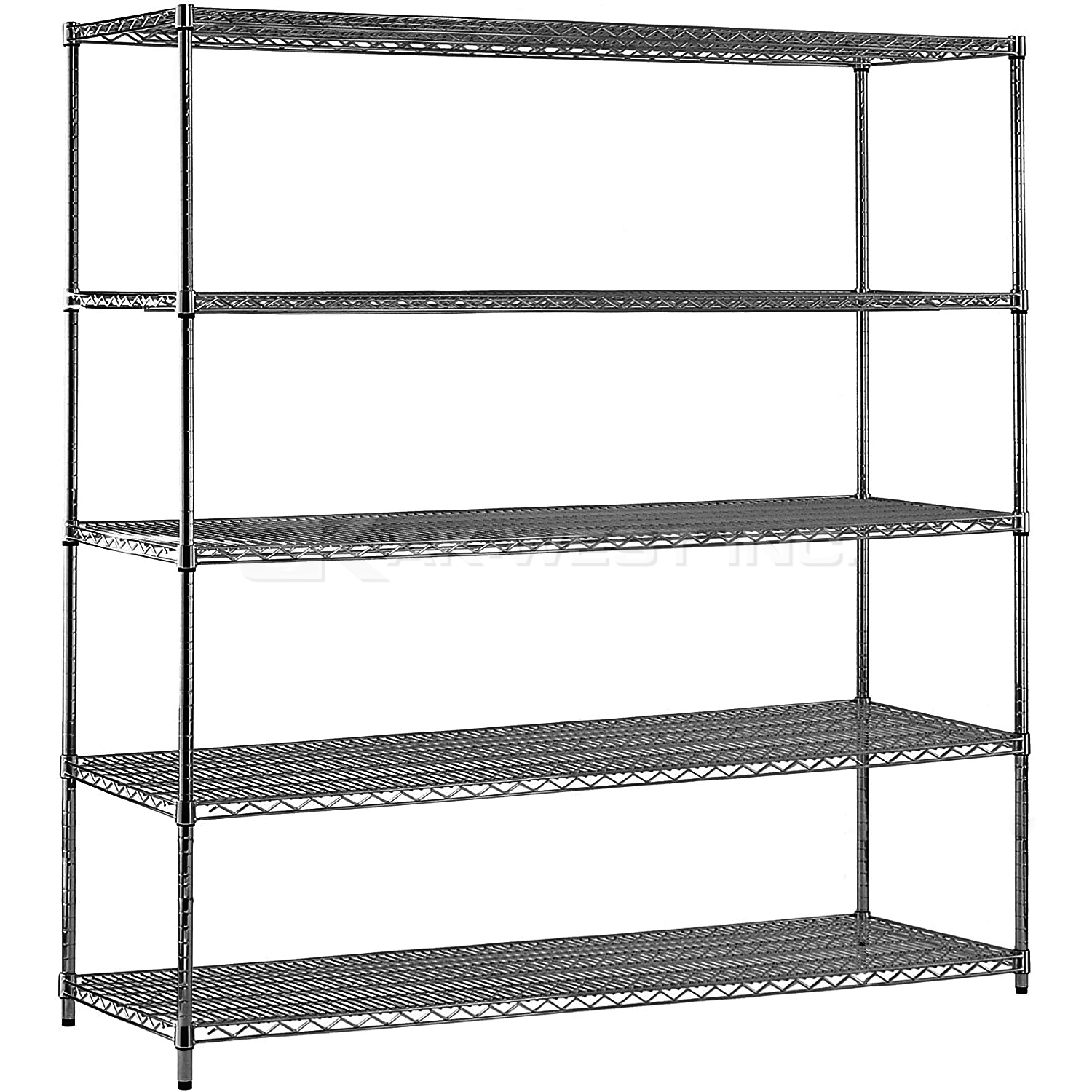 Grey, 24"D x 60"W x 96"H, 5 Shelf, Wire Shelving Starter Kit