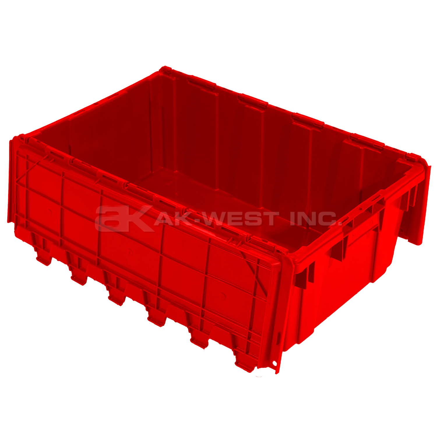 Red, 27" x 17" x 9", Attached Lid Container