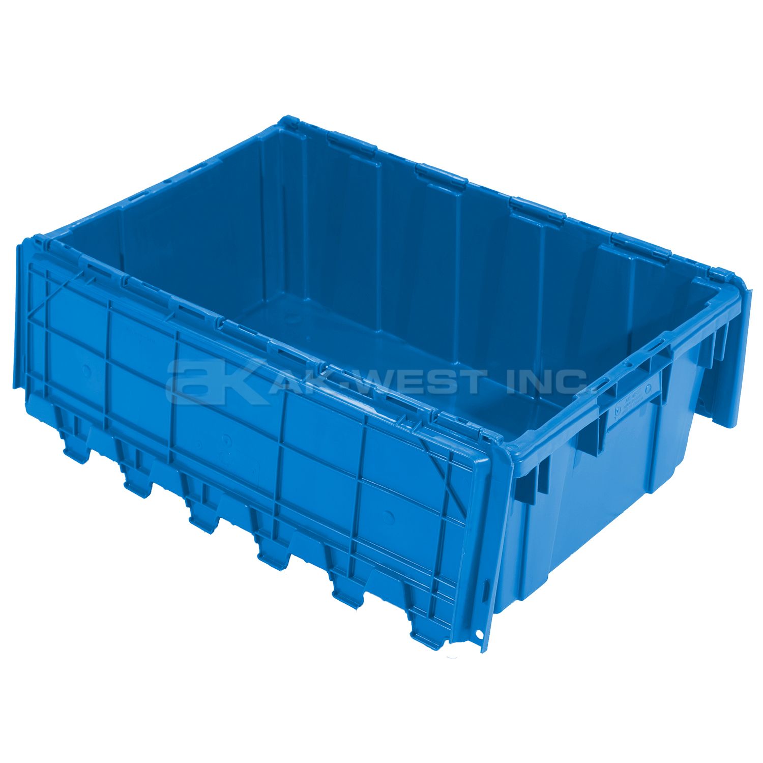 Blue, 27" x 17" x 9", Attached Lid Container