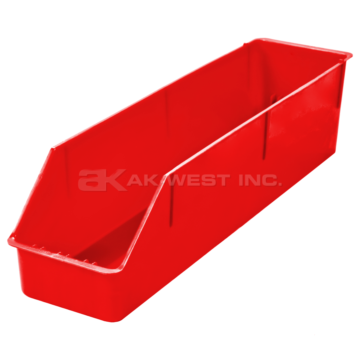Red, 24" x 6" x 5", High Visibility Shelf Bin (8 Per Carton)