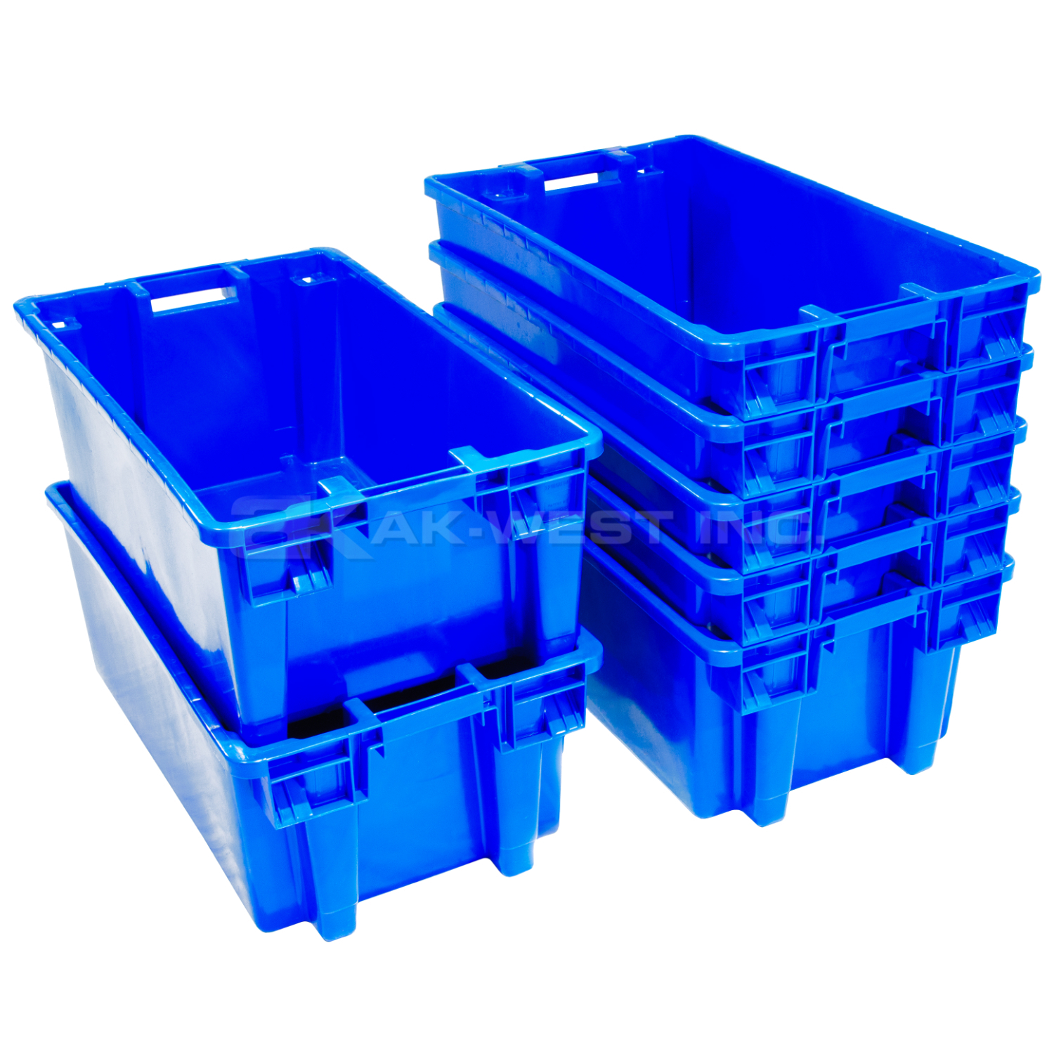 Blue, 31" x 18" x 12", Heavy Duty Stack and Nest Container