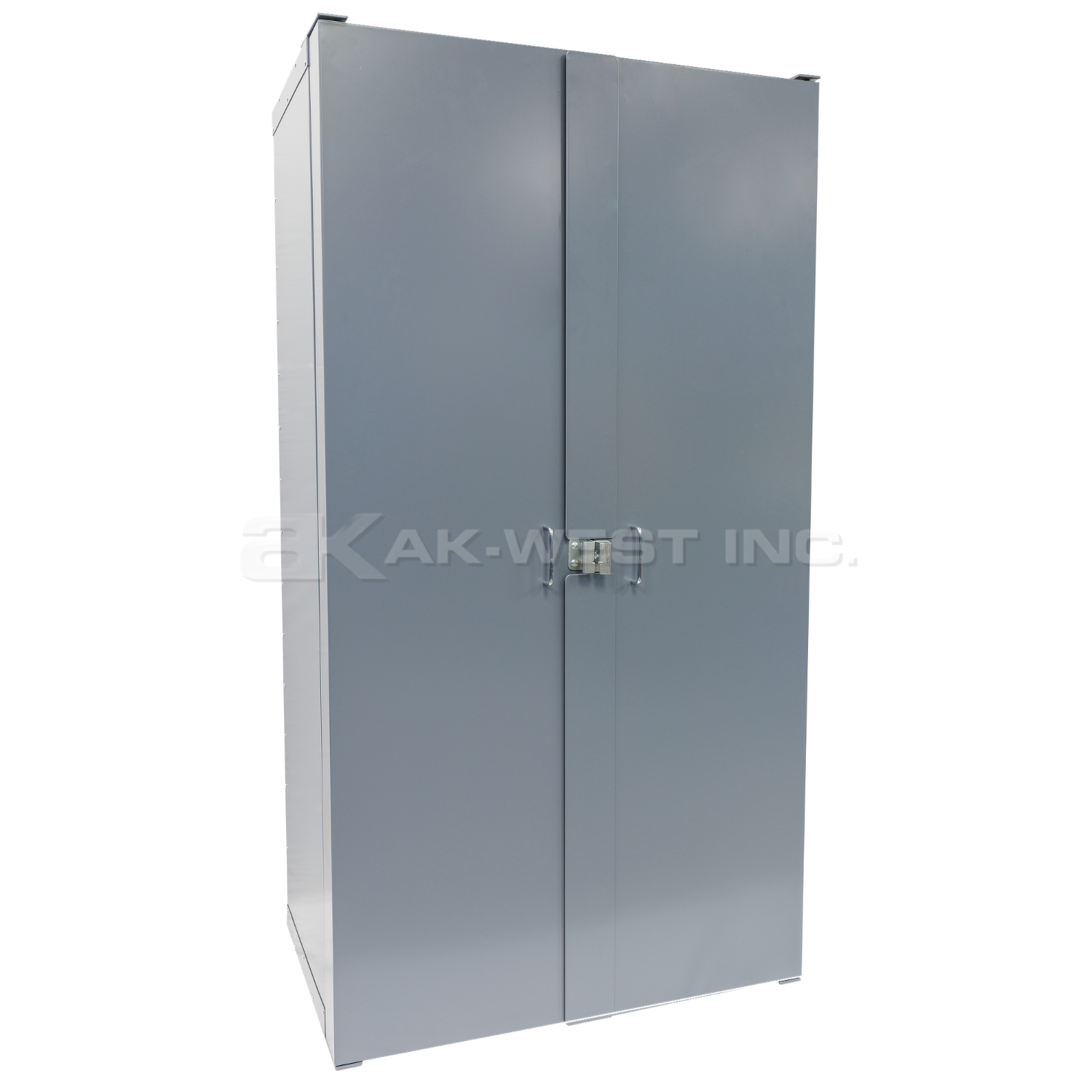 Grey, Storage Cabinet, Louvered Interior & Doors, 38"W x 24"D x 72"H, Assembled