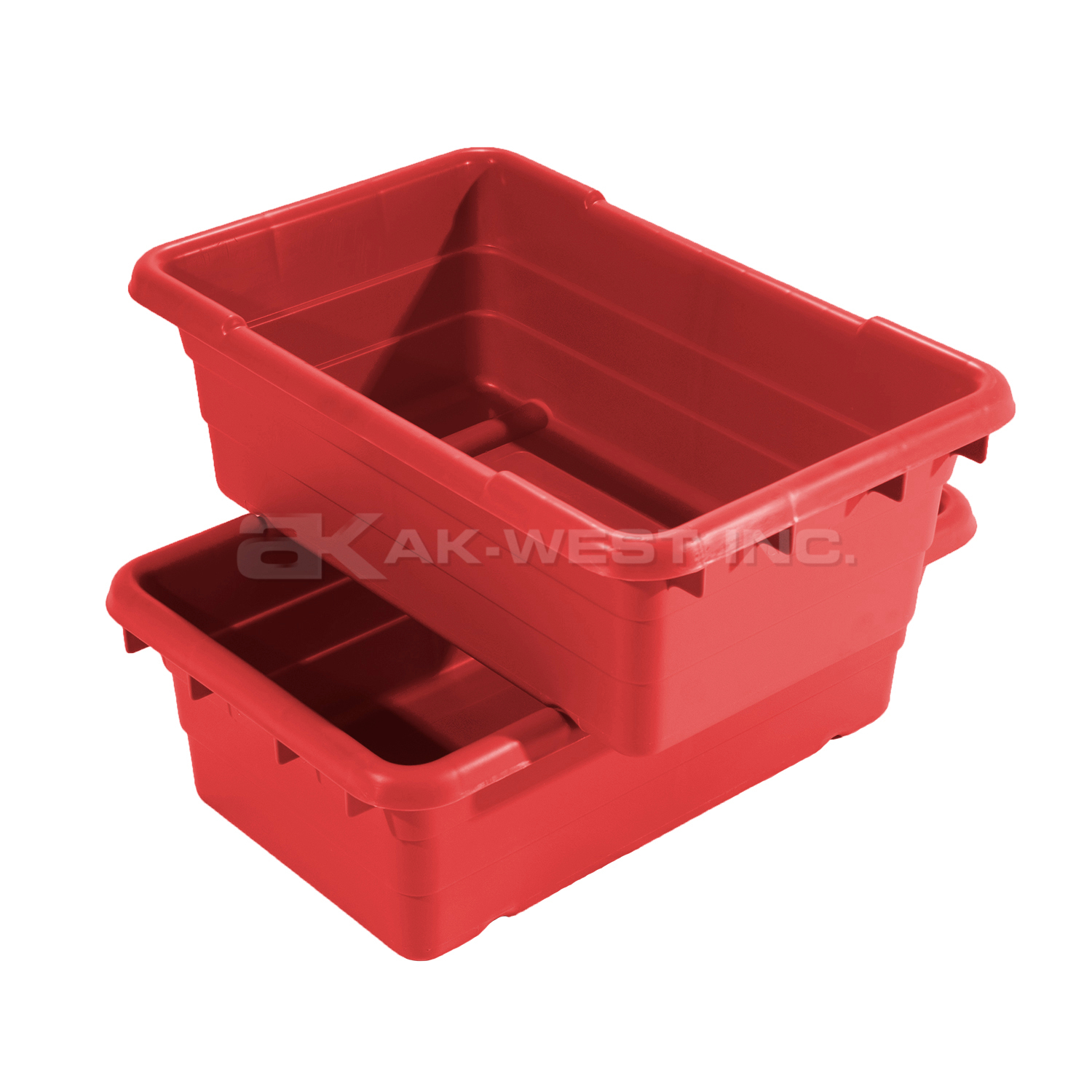 Red, 25" x 16" x 9", Jumbo Lug Cross Stack and Nest Container