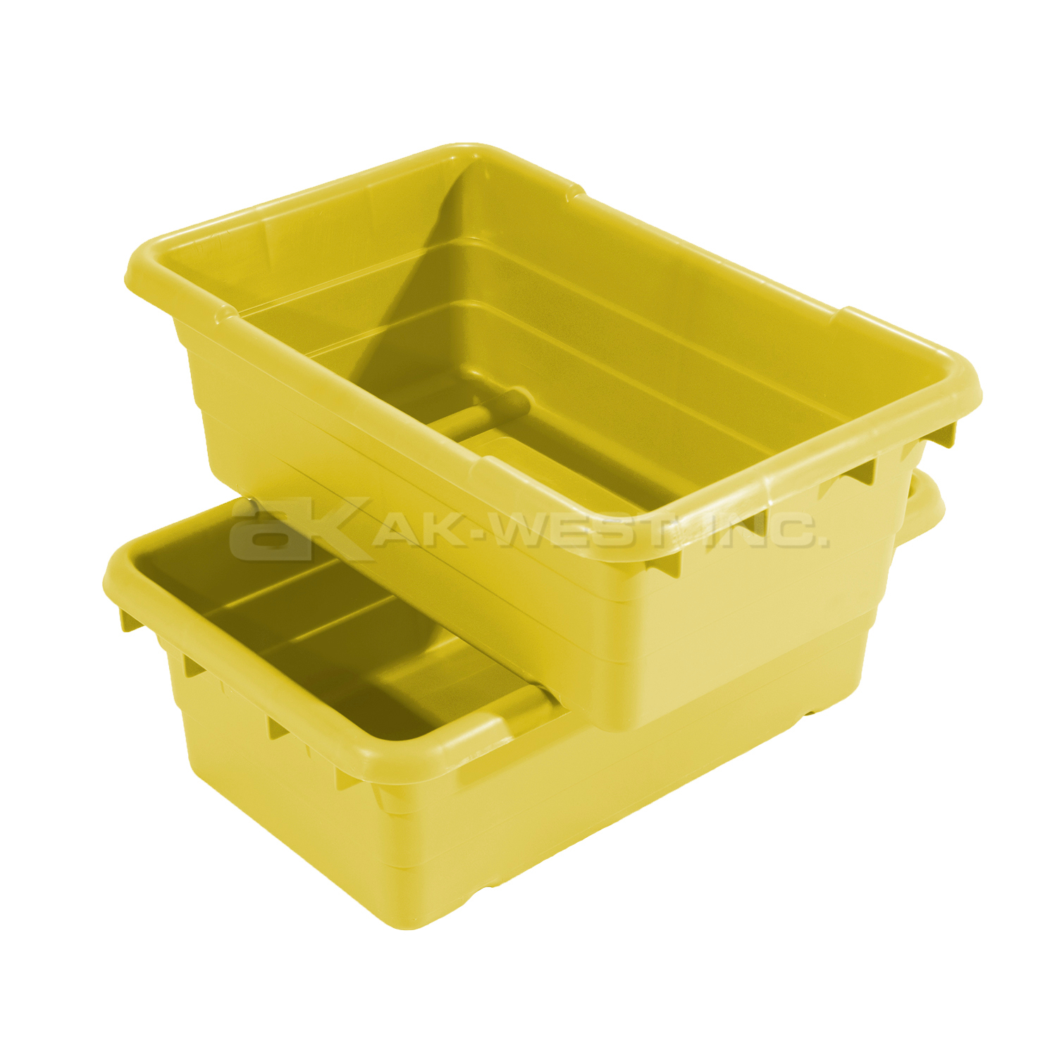 Yellow, 25" x 16" x 9", Jumbo Lug Cross Stack and Nest Container