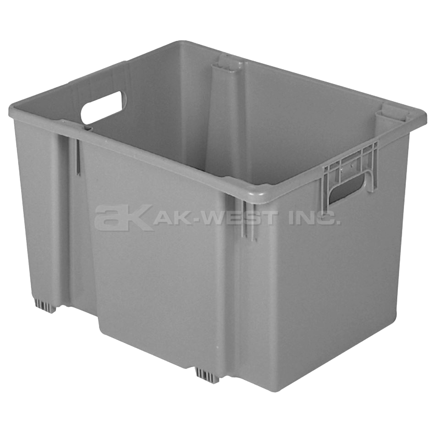Grey, 20" x 16" x 12", Solid Stack and Nest Container, (Alt. M/N: 18-610)