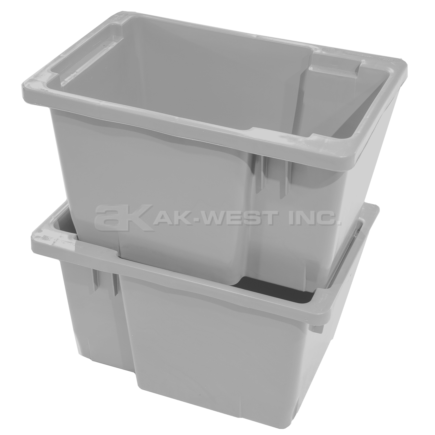 Grey, 21" x 14" x 12", Solid Stack and Nest Container (Alt. M/N: 18-510)