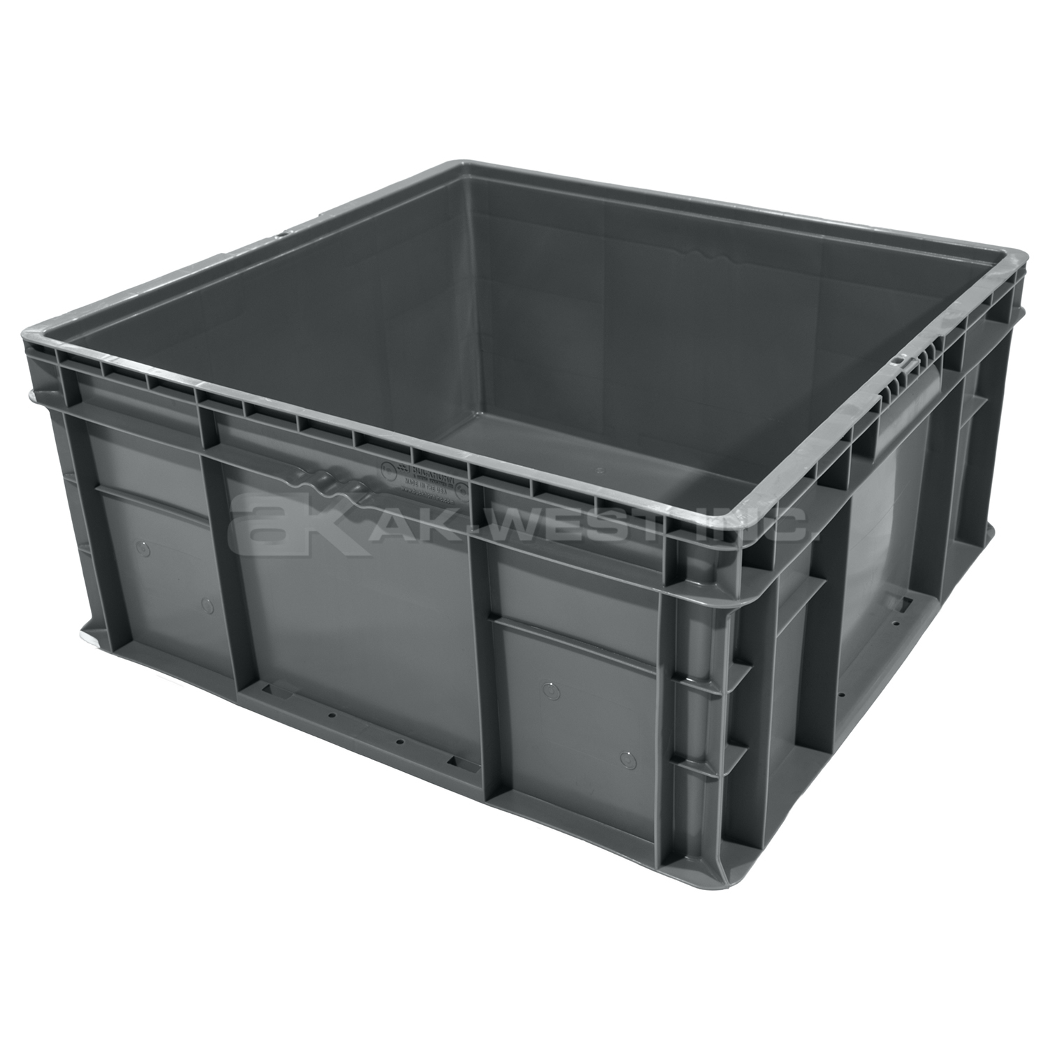 Grey, 24" x 22" x 11", Straight Wall Container