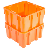 Orange, 19" x 19" x 10-1/2", Stack and Nest Container, w/ Holes