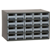 Grey, 17" x 11" x 11" Steel Modular Cabinet w/ 20 Drawers - Drawer Size 3-3/16" x 2-1/16" x 10-9/16"