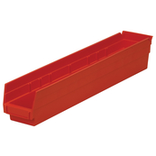 Red, 23-5/8" x 4-1/8" x 4" Shelf Bin (12 Per Carton)