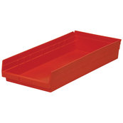 Red, 23-5/8" x 11-1/8" x 4" Shelf Bin (6 Per Carton)