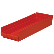 Red, 23-5/8" x 8-3/8" x 4" Shelf Bin (6 Per Carton)