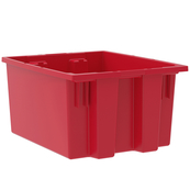 Red, 19-1/2" x 15-1/2" x 10" Nest and Stack Tote (6 Per Carton)