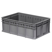 Grey, 23-5/8" x 15-3/4" x 8-21/32", Solid Side and Base, Straight Wall Container (4 Per Carton)