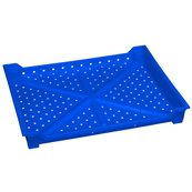 Blue, 24"L x 18"W x 3"H Stackable Tray w/ Vented Sides and Base