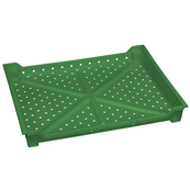 Green, 24"L x 18"W x 3"H Stackable Tray w/ Vented Sides and Base