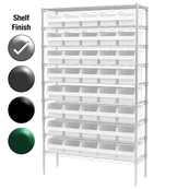 12"D x 48"W x 74"H Chrome Shelf w/ (9) Shelves and (40) 30080s