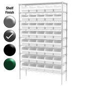 12"D x 48"W x 74"H Grey Epoxy Shelf w/ (9) Shelves and (40) 30080s