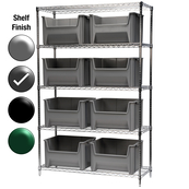 18"D x 48"W x 74"H Grey Epoxy Shelf w/ (5) Shelves and (8) 13018s