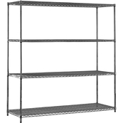 Grey, 18"D x 60"W x 74"H, 4 Shelf, Wire Shelving Starter Kit