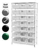 24"D x 36"W x 74"H Grey Epoxy Shelf w/ (8) Shelves and (21) 30286s