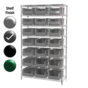 24"D x 36"W x 74"H Grey Epoxy Shelf w/ (8) Shelves and (21) 30286s