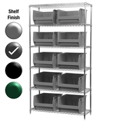 24"D x 36"W x 74"H Grey Epoxy Shelf w/ (6) Shelves and (10) 30288s